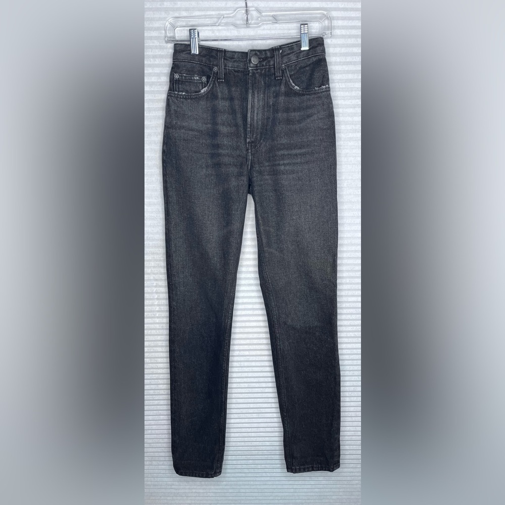 Reformation high rise straight leg jeans in black Size 24